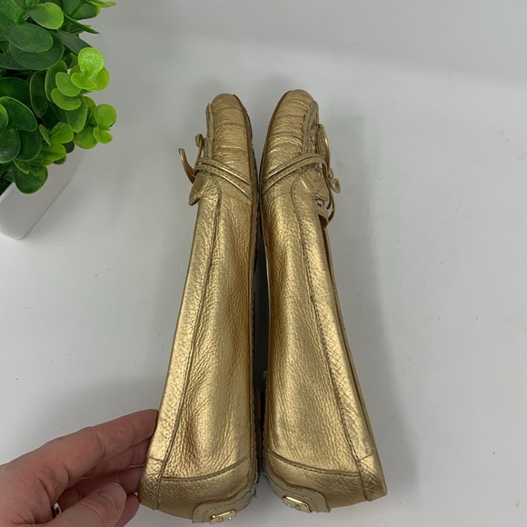Kate Spade Gold Woven Loafers Size 7 - Picture 9 of 16